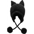 thumbnail image 1 of ORUYROP Bonnet Tricoté Oreilles de Chat Mignonnes d'Hiver avec Rabat, 1 of 6