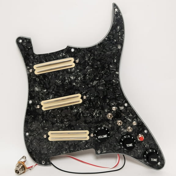 Guitar Prewired Loaded Strar Pickguard, with SSS Single Coil Pickups, Coil Splitting, for Fender USA/Mexico Strat Electric Guitars Replacement Parts