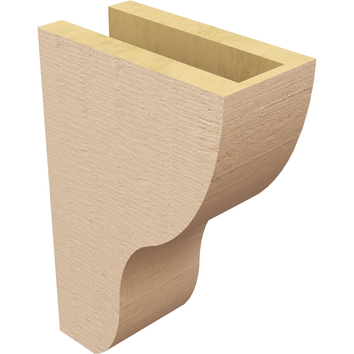 4"W x 8"D x 12"H Classic Greensboro Rough Cedar Woodgrain TimberThane Corbel, Primed Tan