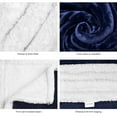 thumbnail image 6 of LANGRIA Reversible Flannel/Sherpa Throw Blanket Soft Cozy Warm Plush Fuzzy Easy Care Couch Sofa Bed Blankets, 60 x 80 Inches Navy Blue, 6 of 7