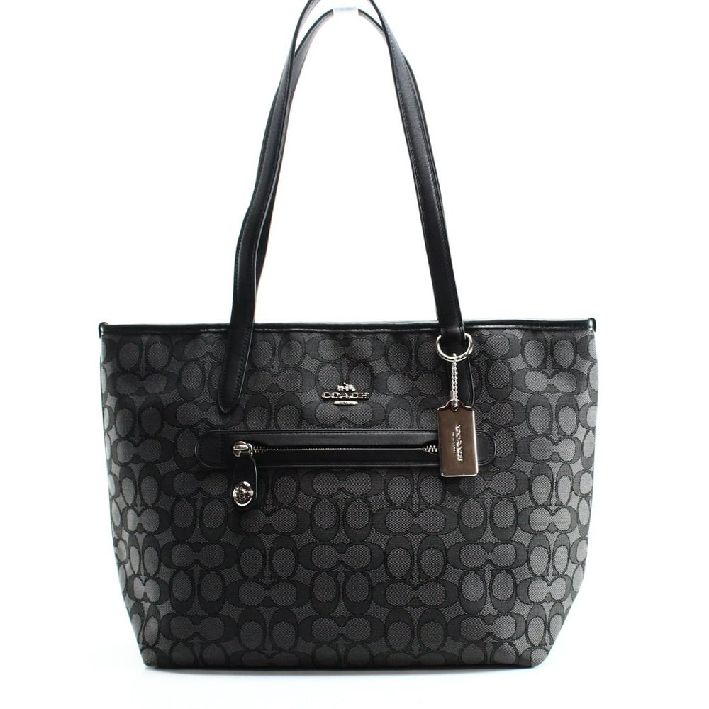 coach black jacquard shoulder bag