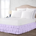 thumbnail image 2 of CCNY 21" Inch Drop Multi Ruffled Bed Skirt Queen Size 100% Microfiber Made Lilac Color, 2 of 6