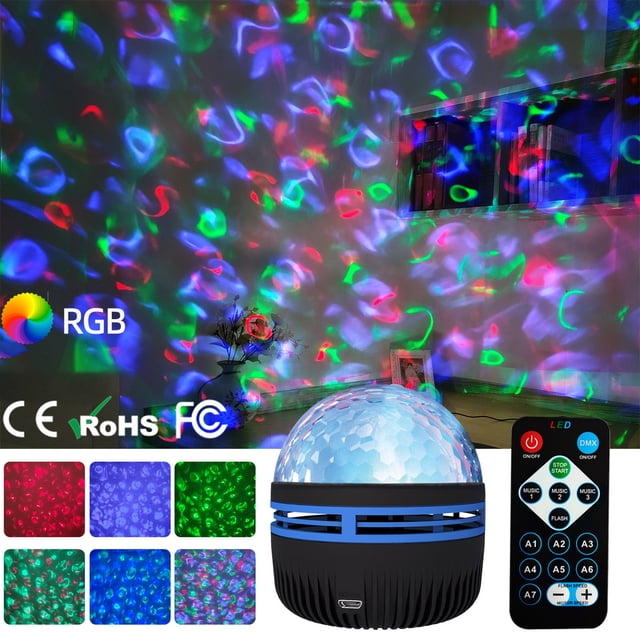 Aodebiao Starlight Projector Night Light with Remote Control, USB Powered Rotating Galaxy Ocean Wave Projector for Home Bedroom Decor, Water Ripple Effect Lamp for Relaxation and Sleep Aid