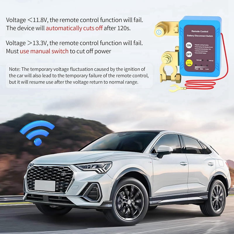 5X 12V 240A Remote Battery Disconnect Switch, Automatic Power Off Switch Car Truck Boat Remote Control Switch