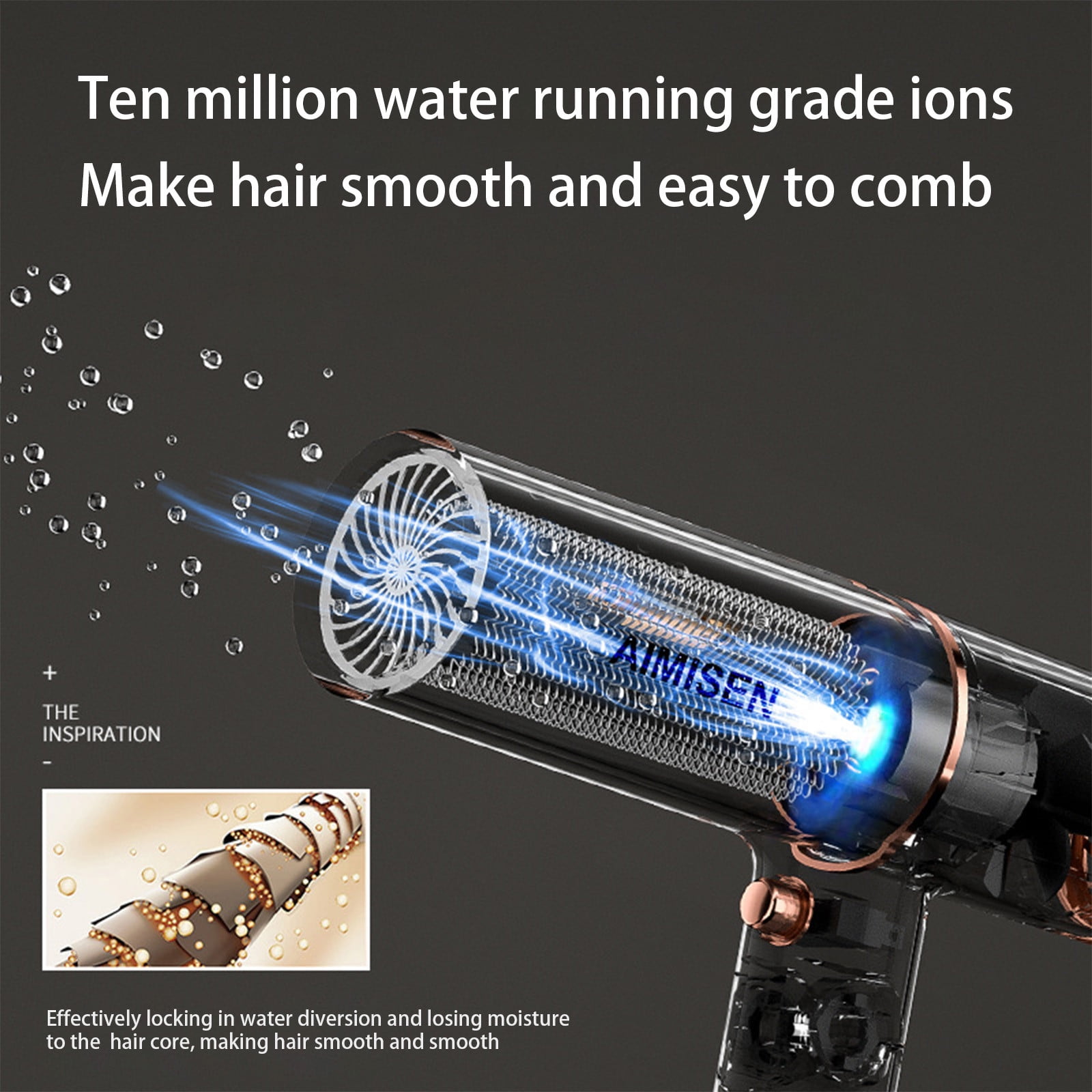 Hiroekza Hair Dryer With Diffuser, Travel Hairdryer For Normal & Curly Hair Includes Volume Styling Nozzle