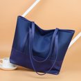 thumbnail image 3 of Sywqhk Bolso De Hombro Oxford Para Mujer, Bolso De Mano De Empalme De Pu Para Mujer A La Moda (Azul) Sywqhk Para estrenar, 3 of 4