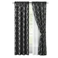 thumbnail image 2 of Achim Bombay Indoor Polyester Light Filtering Geometric Curtain Panel, Black, 52-in W x 63-in L, 2 of 6