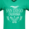 thumbnail image 4 of Inktastic San Diego California Cute Surfing Women's V-Neck T-Shirt, 4 of 5