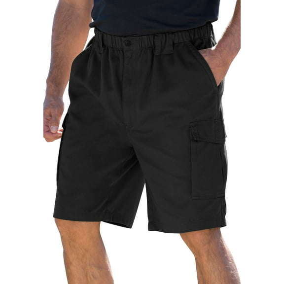 Boulder Creek By Kingsize Men's Big & Tall Renegade 9" Full Elastic Waist Cargo Shorts