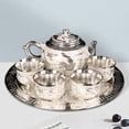 thumbnail image 6 of Elegant Teapot / Tray Zinc Alloy Drinking Tea Cups Tea Set Gift White, 6 of 8