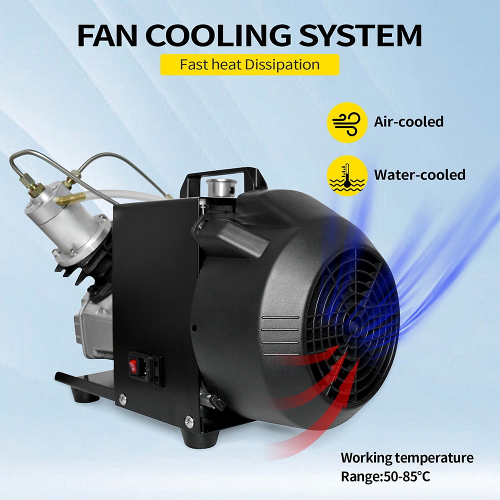 TUXING Pcp Compressor,4500Psi/300Bar/30Mpa,High Pressure Compressor with Double-Cylinder Mini Portable Air Compressor for Scuba Tank Pcp Air Rifle Paintball Gun Inflation