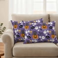thumbnail image 2 of Halloween Outdoor Waterproof Pillow Covers, Orange Pumpkin Funny Ghost Black Cat Purple Decorative Rectangle Throw Pillowcase Sofa Cushion Sham for Patio/Couch/Chair, 20"x12" 2 Pack, 2 of 8