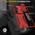 thumbnail image 6 of ELEHOLD Heavy Duty Rugged Case for Samsung Galaxy Z Fold 7 Protection with Sliding Camera Lens Cover Magnetic Metal Ring Holder Kickstand Anti-Scratch Shockproof Case for Galaxy Z Fold 7, Red, 6 of 7