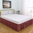 thumbnail image 2 of Jinsinto Bed Skirt Wrap Around - Easy Fit with 16 Inch Drop (Burgundy, Full-16'' Drop), 2 of 5
