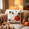 thumbnail image 4 of AURIGATE Pumpkin Pillow Cover, 17.7 in Canvas Living Room Sofa Festival Bow Decoration Cushion Case for Halloween Thanksgiving Home Decor, 4 of 8