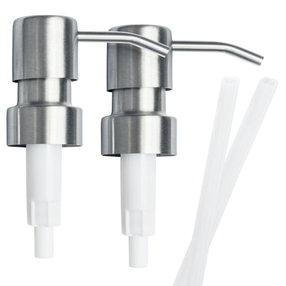 Top Home Store Brushed Nickel Stainless Steel Soap Pump Replacement, 2-Pack