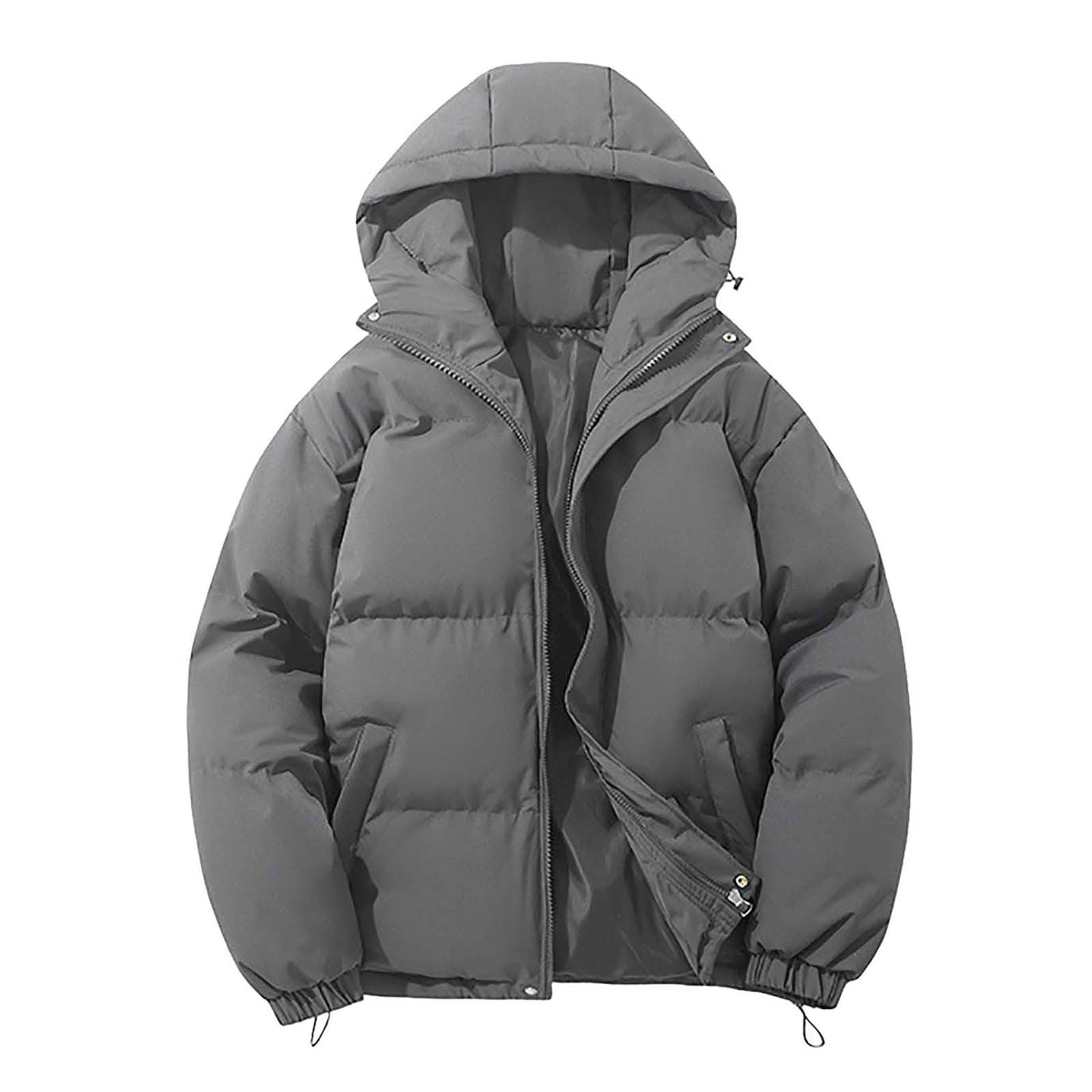 Manteau D’extérieur Homme Hiver – Doudoune Légère Unisexe, Col Rabattu, Poches, Couleur Unie - 7
