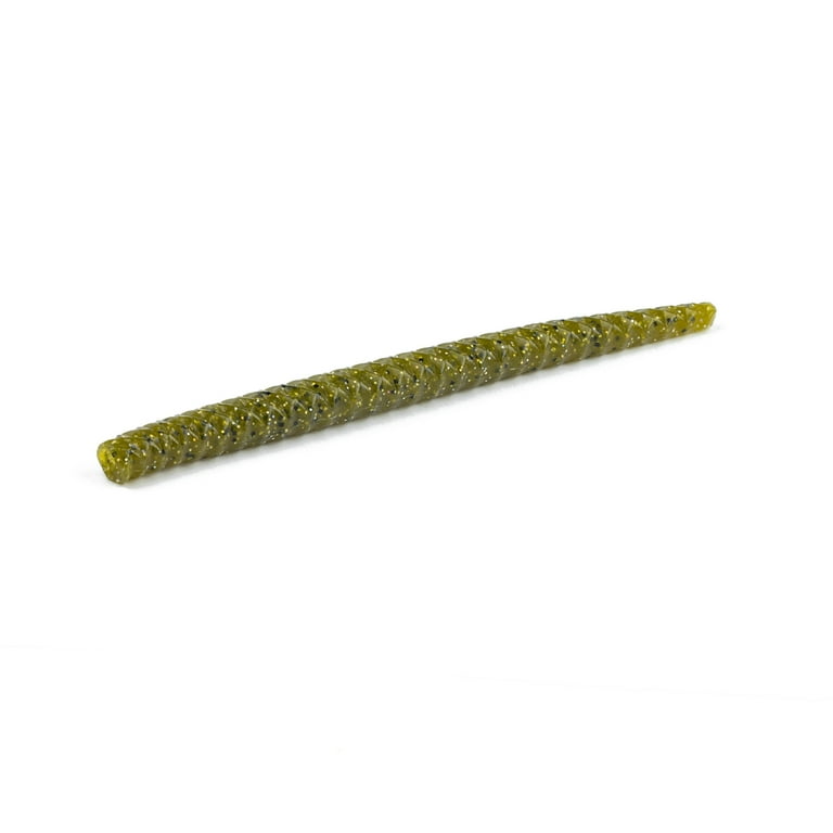 6th Sense Fishing CLOUT Soft Plastic Stick Worm 10 Pack - Green Pumpkin  Burst 