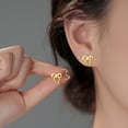 thumbnail image 2 of 925 Sterling Silver Bow Stud Earrings for Women Teens Bow Ribbon Earrings Stud Bowknot Earrings, 2 of 12