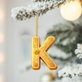 thumbnail image 5 of Golden 26 Alphabet Christmas 2D Acrylic Ornaments - 1pc 3.1in(8cm) Cute Backpack & Car Pendant Decor, Festive Holiday Letter Hanging Accessories for Christmas Tree Home Decoration, K, 5 of 7
