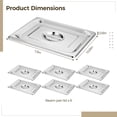 thumbnail image 4 of 6 PCS Steam Table Pan Lids, 13 x 10.6 x 0.8 Inches Solid Hotel Pan Covers, Bulk 304 Stainless Steel Roasting Food Tray Lids with Handle for Restaurant Catering, 4 of 6