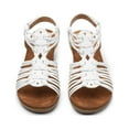 thumbnail image 2 of Wedge Sandal for Women Summer Casual Boho Sandals Elastic Ankle Strap Platform Sandal Shoes, 2 of 7