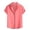 54#Pink, variant on Mens Short Sleeve Shirt Casual Button Up Lightweight Solid Color V Neck Open Collar Resort Wear Tops Brown 3XL