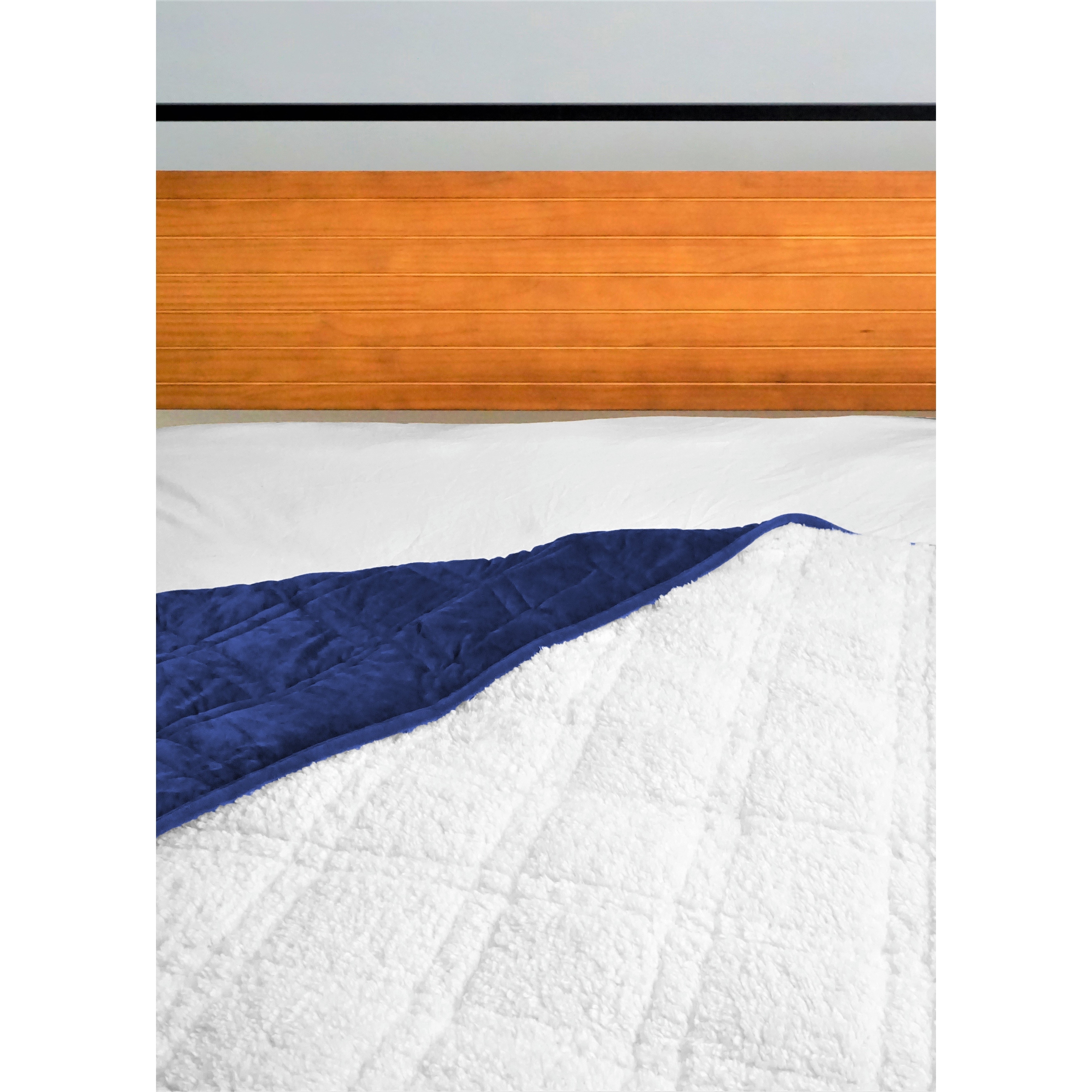 Sherpa Fleece P&R Weighted Blanket - Luxuriously Soft, Cozy, Warm Grey/Sherpa White 60"x80"- 15lb