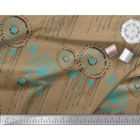 Soimoi Cotton Voile Fabric Brush Stroke Abstract Print Sewing Fabric Yard 42 Inch Wide
