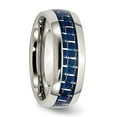 thumbnail image 4 of Chisel Stainless Steel Polished with Blue Carbon Fiber Inlay 8mm Band, 4 of 7
