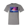 thumbnail image 2 of Wild Bobby, Jumping Whale During Beach Sunset, Animal Lover, Men Graphic Tees, Heather Grey, Medium, 2 of 3