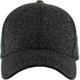thumbnail image 3 of Glitter Meshback Ponytail Messy High Bun Adjustable Washed Cotton Baseball Cap, 3 of 7