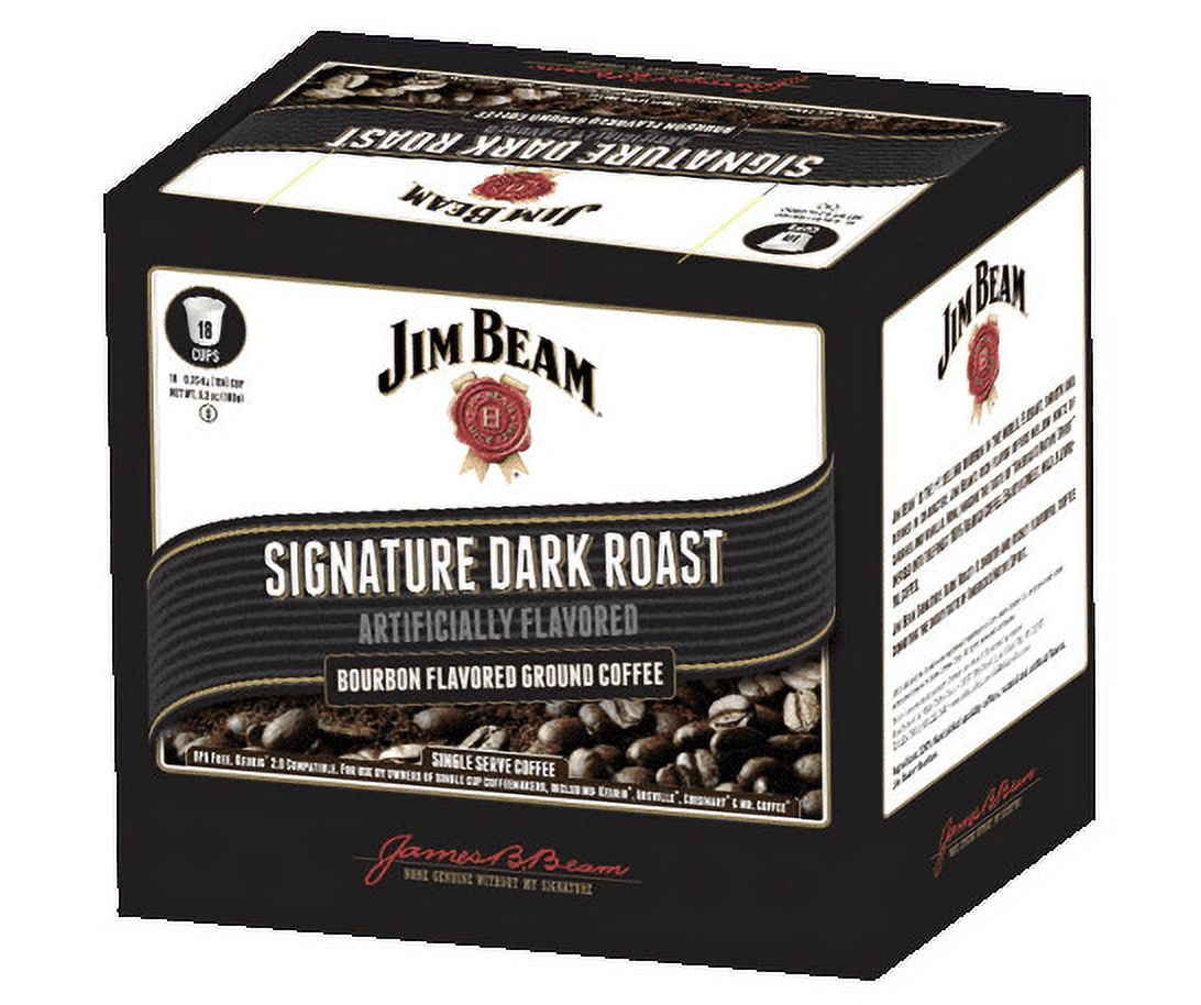 Jim Beam® Signature Dark Roast Bourbon Coffee Pods for Single Serve Coffee Makers 4/18 Count