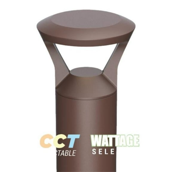 Portor PT-ABL-R-PTP-O-3CP Architectural Round Bollard Light with CCT & Wattage Selector, Open Style