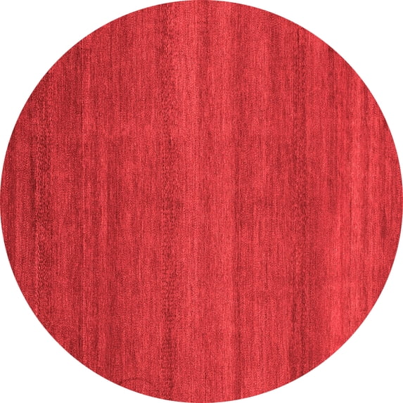 Ahgly Company Machine Washable Indoor Round Abstract Red Modern Area Rugs, 6' Round