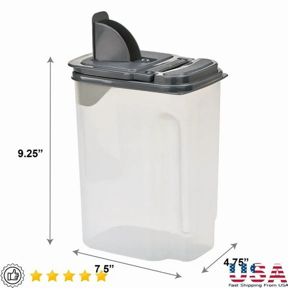 3.5 Qt Food Dispenser Clear Plastic Container Airtight Storage Kitchen Organizer