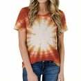 thumbnail image 2 of Odbmxy T Shirts for Women Short Sleeve Summer Tie-Dye Women Tops Workout Loose Vintage Casual Running Tops, 2 of 9