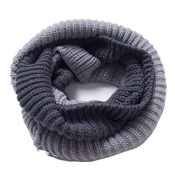 Chunky Scarf Women's Winter Knit Infinity Scarf Fashion Thick Warm Circle Loop Scarves Soft Fall Winter Thick Warm Women - Dark gray plus light gray