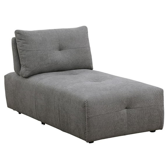 Pemberly Row Linen Fabric Upholstered Chaise in Gray