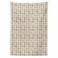 thumbnail image 2 of Mexican Tablecloth, Succulent Sugar Skull Cactus Day of the Dead Maracas Traditional, Rectangle Satin Table Cover Accent for Dining Room and Kitchen, 60" X 84", Peach Coral Sea Green, by Ambesonne, 2 of 2