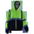 thumbnail image 1 of Petra Roc LBHSW-C3-M Sweatshirt Hooded Two Tone with Liner ANSI 107-Class 3 2 Slash Pockets Zipper Closure, Lime & Black - Medium, 1 of 3