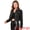 Black, variant on Women's Button Down Long Sleeve Cropped Denim Jacket XS Wine Red