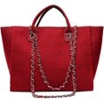 thumbnail image 1 of LinYooLi Sac à Main en Toile pour Femmes Grande Capacité Sac Fourre-Tout à Chaîne Poignée en PU Sac à Bandoulière, 1 of 5