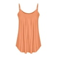 thumbnail image 4 of up to 60% off Gifts Usmixi Womens Tank Tops Going out Casual Loose Flowy Pleated Swing Strap Camisole Shirts Summer Trendy Solid Round Neck Sleeveless Shirts Blouse Orange XXL, 4 of 6