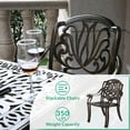 thumbnail image 2 of VIVIJASON 3-Piece Outdoor Patio Bistro Set, All-Weather Cast Aluminum Furniture Dining Sets Include 2 Chairs and 35.4" Round Table w/Umbrella Hole for Balcony, Lawn, Garden, Backyard, 2 of 7