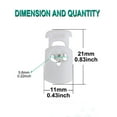thumbnail image 2 of 100 Pcs Spring Cord Lock Plastic Cord End Fastener Single Hole Toggle Stoppers Sliders White, 2 of 7