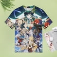thumbnail image 5 of Genshin Impact Womens T-Shirt Round Neck Short Sleeve Tee Shirts Summer Breathable Tops Blouse L, 5 of 8