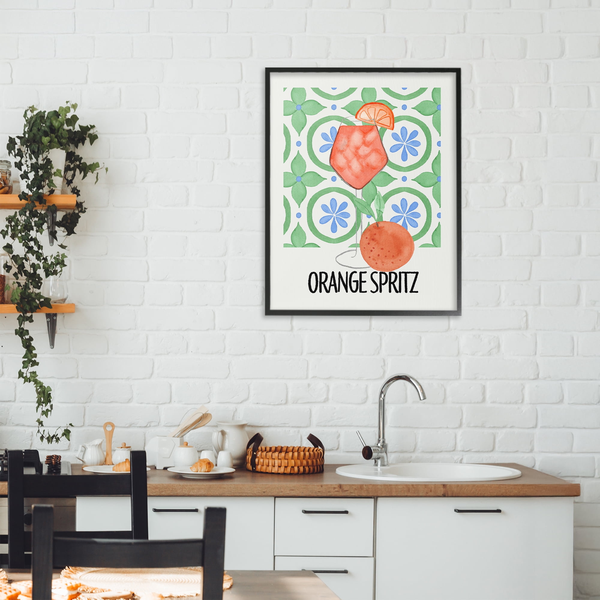 Stupell Industries Orange Spritz On My Mind Black Framed Giclee Art, design by Nina Jacobs