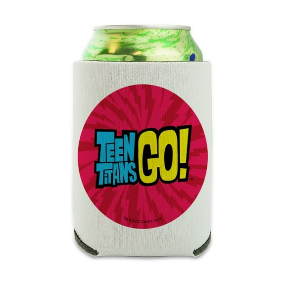 Teen Titans Go! Logo Can Cooler - Drink Sleeve Hugger Collapsible Insulator - Beverage Insulated Holder