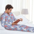 thumbnail image 6 of Lsque Cartoon Poodle Dog Pattern Long Sleeve Pajama Set for Men - Soft 2-Piece Sleepwear and Loungewear Set with Pockets, Comfy Nightwear-Large, 6 of 7